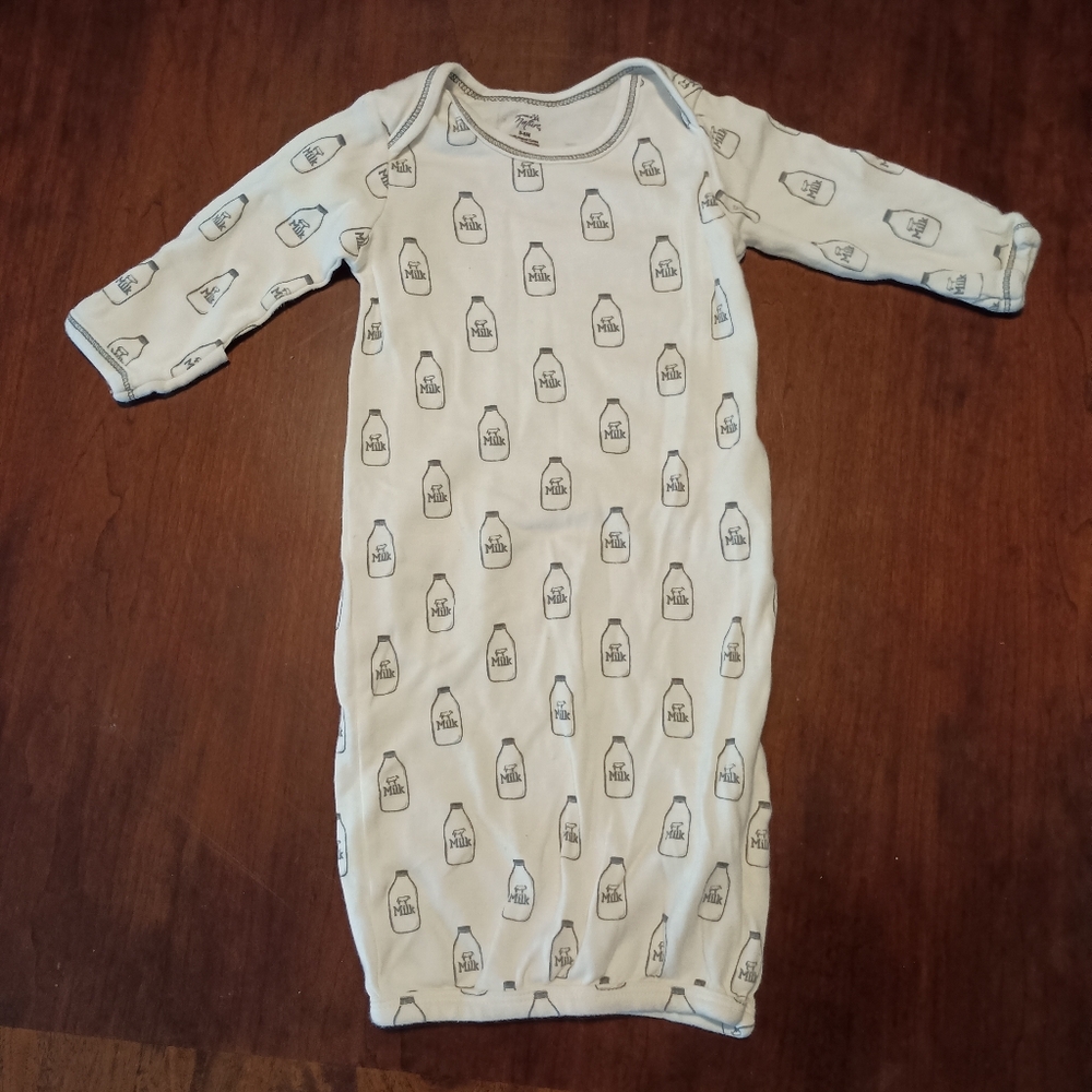 Touched By Nature Milk Graphic Sleeper Gown